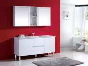 Bathroom Vanities SRW66P-1500S Square Polymarble Top Vanity