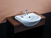 Bathroom Basins Semi Inset Basins SRV-450 Semi-recessed Basin 450x340x180 40mm Overflow
