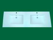 Bathroom Vanities On Legs Stone Top SSTU-1500DW Stone Top- White Double Bowl