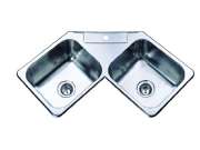 Kitchen Kitchen Sinks Double Bowl SSC-1100 Corner Sink 1100x600x180 Bowl